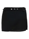 Attico Wrap-style Mini Skirt With Sheer Mesh Detailing In Black
