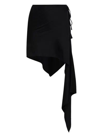Attico Wrap-up Beach Skirt In Black