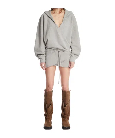 Attico Wrapped Mini Dress In Gray