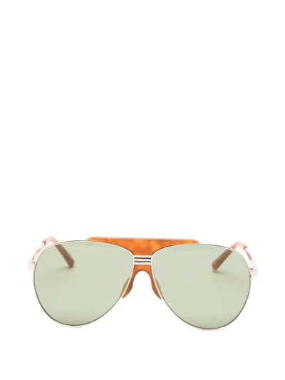 Attico X Linda Farrow Amelia Pilot-frame Sunglasses In Multi
