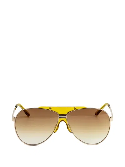 Attico X Linda Farrow Amelia Sunglasses In Yellow