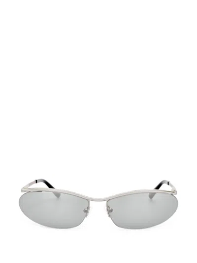 Attico X Linda Farrow Charlotte Sunglasses In Silver