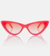 Attico X Linda Farrow Dora Sunglasses In Neon Pink/silver/orange Grad