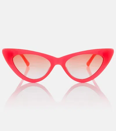 Attico X Linda Farrow Dora Sunglasses In Neon Pink/silver/orange Grad