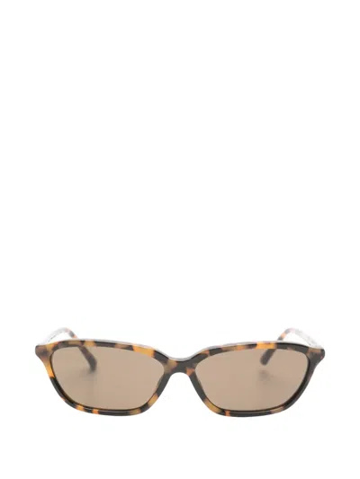 Attico X Linda Farrow Libby Sunglasses In Brown