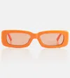 Attico Mini Marfa Rectangular Sunglasses In Orange/silver/orange