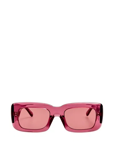 Attico X Linda Farrow Marfa Rectangle-frame Sunglasses In Pink