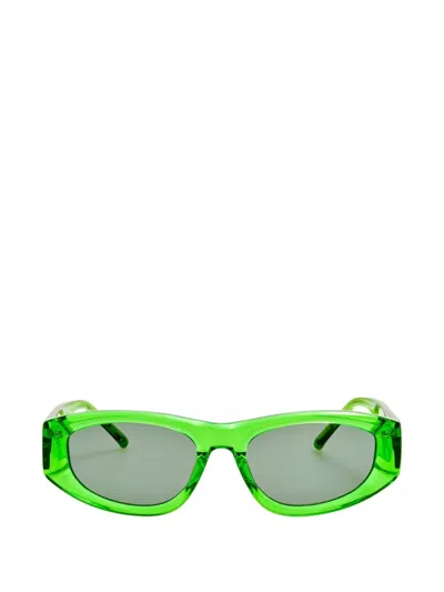 Attico X Linda Farrow Maya Geometric-frame Sunglasses In Green