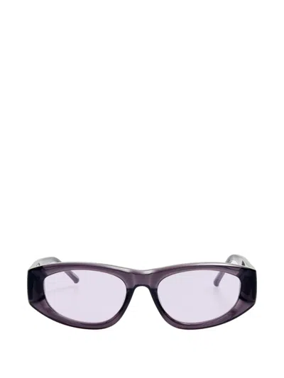Attico X Linda Farrow Maya Geometric-frame Sunglasses In Purple