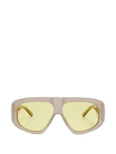 Attico X Linda Farrow Milano Pilot-frame Sunglasses In Neutrals