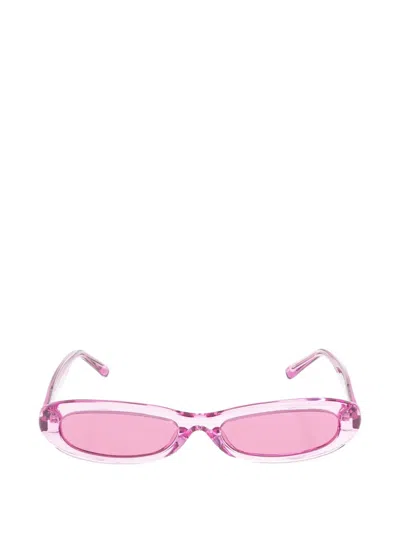 Attico X Linda Farrow Oval-frame Sunglasses In Pink
