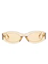 Attico X Linda Farrow Berta Oval Sunglasses In Gold
