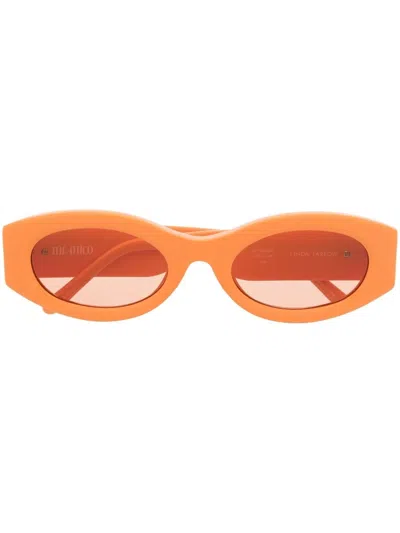 Attico X The  Berta Rectangle-frame Sunglasses In Orange