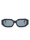 Attico X Linda Farrow Blake Rectangle-frame Sunglasses In Black