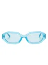 Attico X Linda Farrow Irene Geometric Sunglasses In Blue