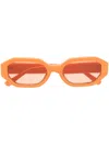 Attico Irene Rectangle Sunglasses In Orange