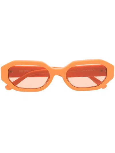 Attico Irene Rectangle Sunglasses In Orange