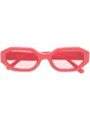 Attico Berta Rectangle-frame Sunglasses In Pink