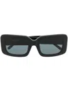 Attico Jorja Square-frame Sunglasses In Black