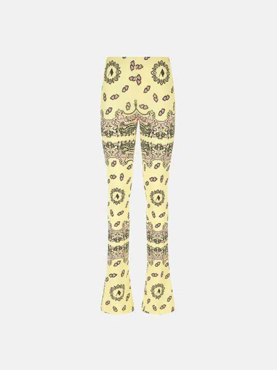 Attico Yellow, Black And Fuchsia Bandana Long Pants In Banana/black/fuchsia
