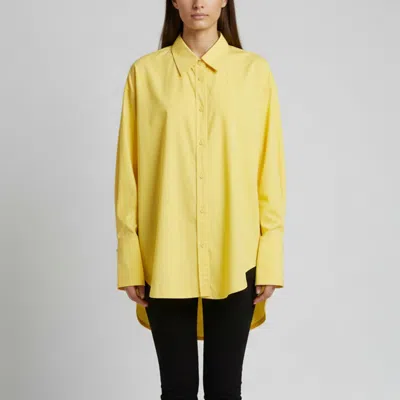 Pre-owned Attico Yellow Button Front Oversized Diana Shirt S