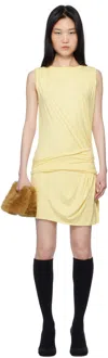 Attico Yellow Draped Minidress In 854 Dusty Yellow