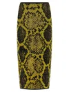 Attico Knee-length Bodycon Python Print Skirt In Multi