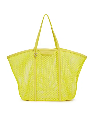 Attico Yellow Via Del Mare Tote Bag In Blue