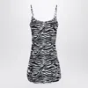 Attico Zebra Beach Cover-up In Stretch Fabric In Animal Print