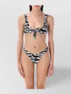 Attico Zebra Knot Detail High-cut Bikini