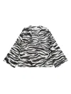 Attico Zebra Print V-neck Long Sleeves Top