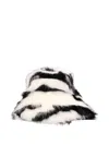 Attico Zebra-pattern Faux-fur Bucket Hat In Neutral