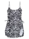 Attico Zebra Beach Cover-up In Stretch Fabric In Animal Print