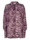 Attico Zebra-print Balloon-sleeve Shirt In Pink
