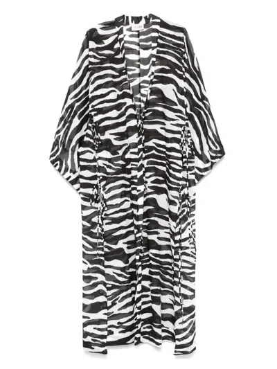 Attico Zebra-print Cotton Muslin Kaftan