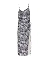 Attico Zebra Print Spaghetti Strap Beach Dress In Black