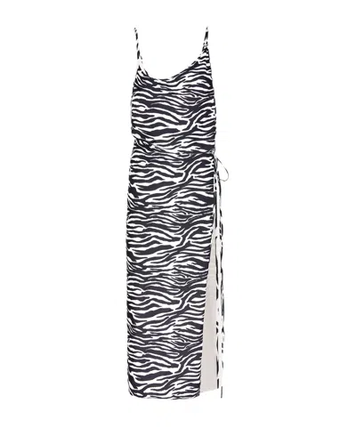ATTICO THE ATTICO ZEBRA PRINTED STRETCHED MIDI DRESS