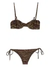 Attico Brown And Darck Green Bikini Set