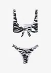 Attico Zebra Knot Detail High-cut Bikini