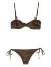 Attico Brown And Darck Green Bikini Set