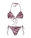 Attico Zebra-print Bikini In Pink