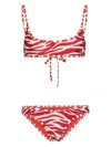 Attico Abstract-print Bikini In Red