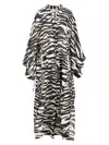 Attico Zebra Print Caftan Swimwear Animalier In Multi