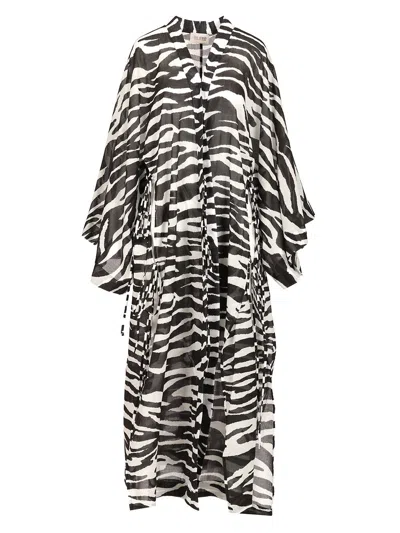 ATTICO ZEBRA PRINT CAFTAN SWIMWEAR ANIMALIER