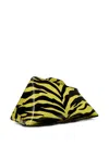 Attico Zebra-print Clasp Clutch In White