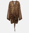 Attico Zebra-print Cotton Muslin Minidress