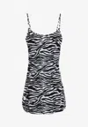 Attico Zebra Beach Cover-up In Stretch Fabric In Animal Print