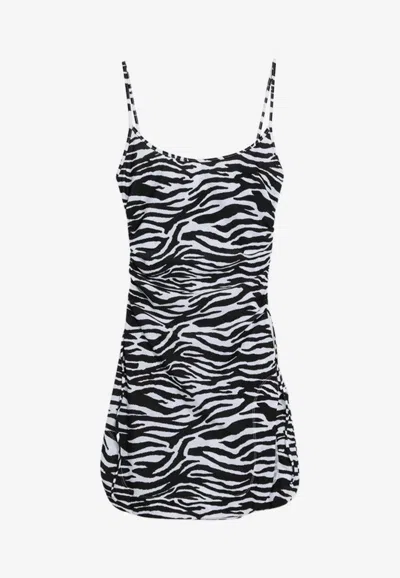 ATTICO ZEBRA PRINT COVER-UP MINI DRESS