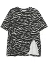 Attico Zebra Print Light Jersey T-shirt By The