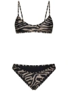 Attico Zebra-print Lycra Bikini In Black